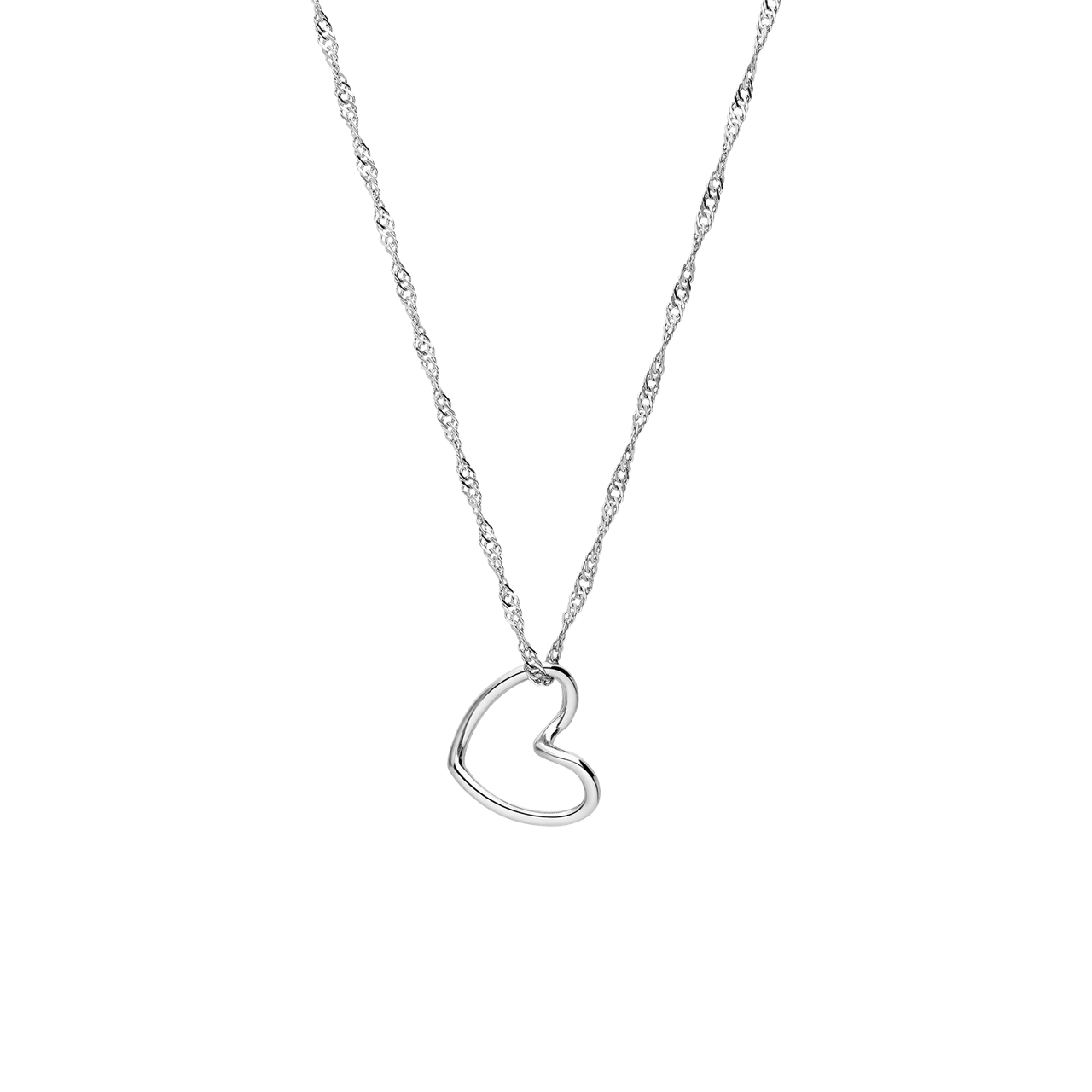 Stainless steel ketting met hart in box