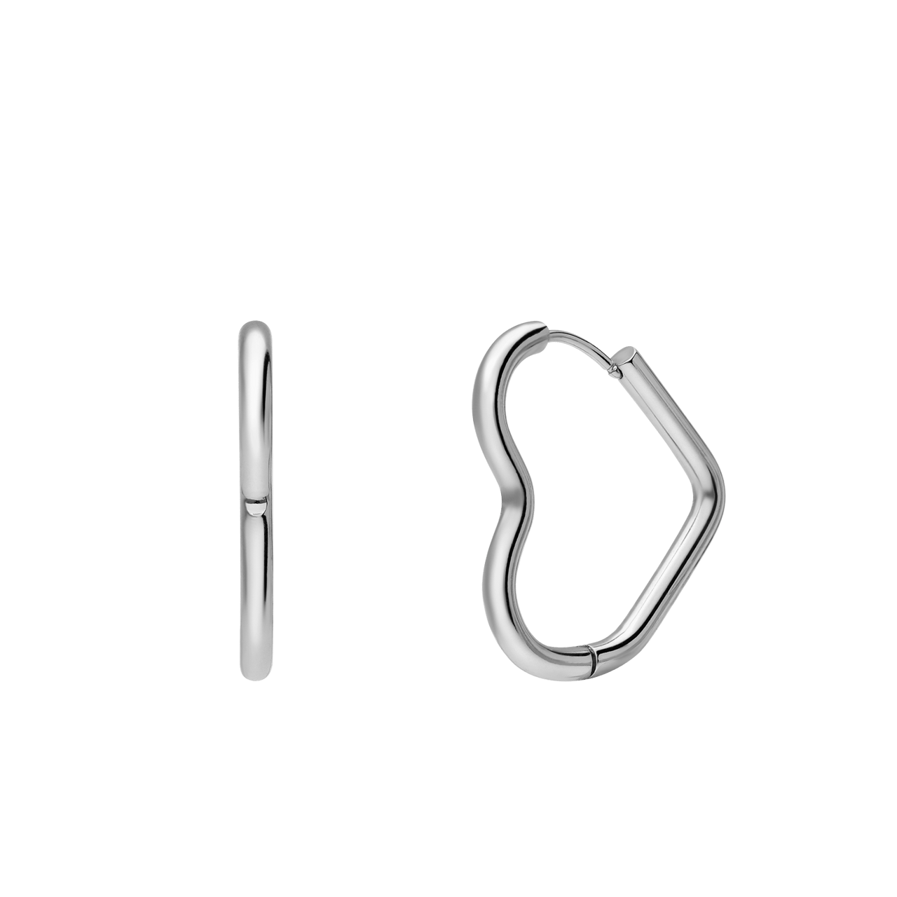 Stainless steel oorbellen hart in box