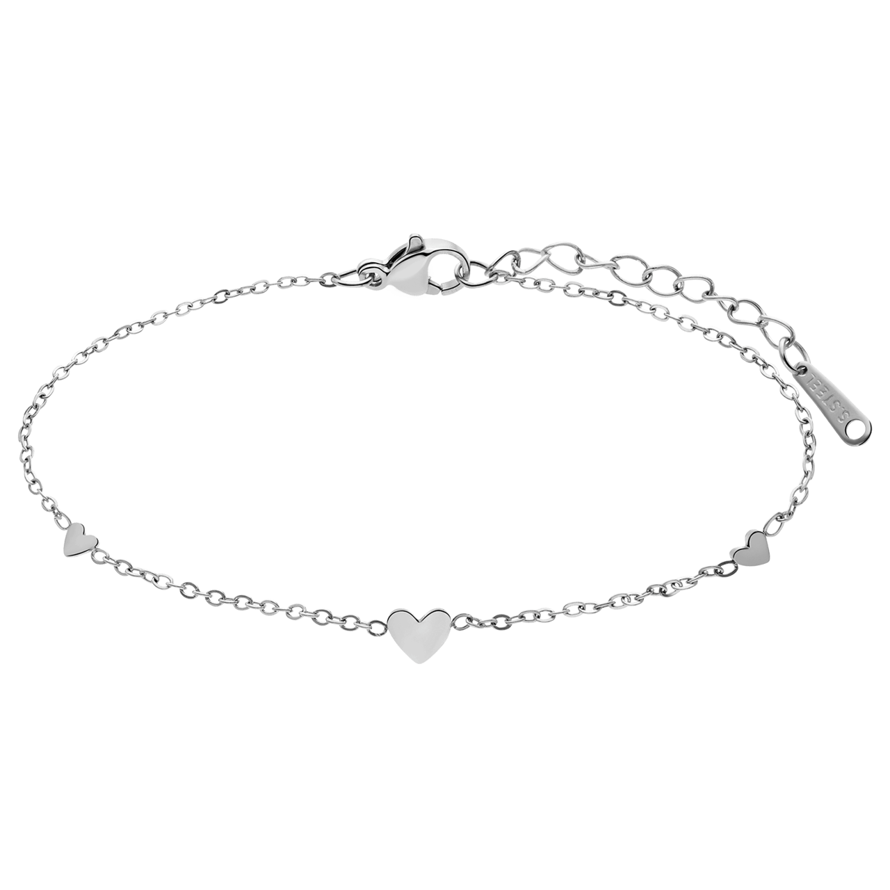 Stainless steel armband met hart met doosje