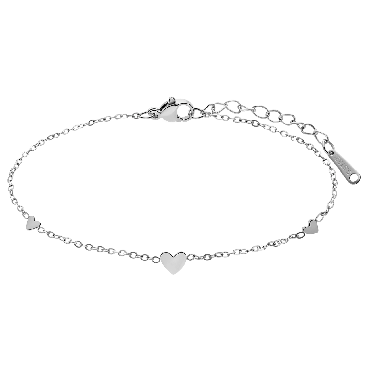 Stalen armband met hart met doosje