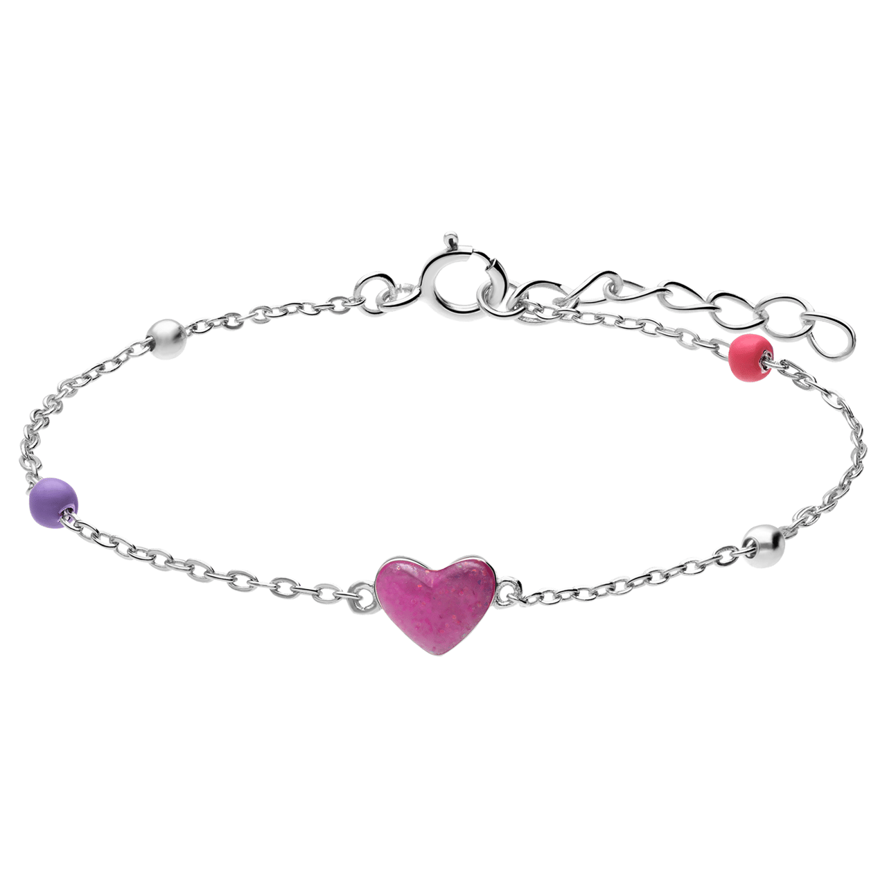 Armband aus 925er Silber mit rosa Herz