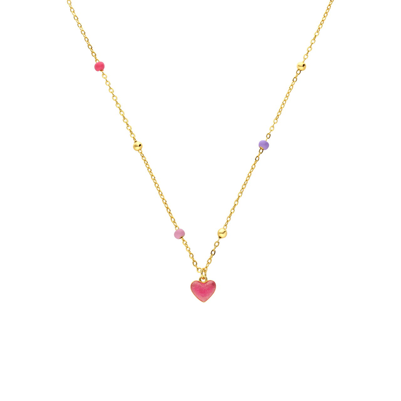 Zilveren goldplated kinderketting met hanger hanger met emaille