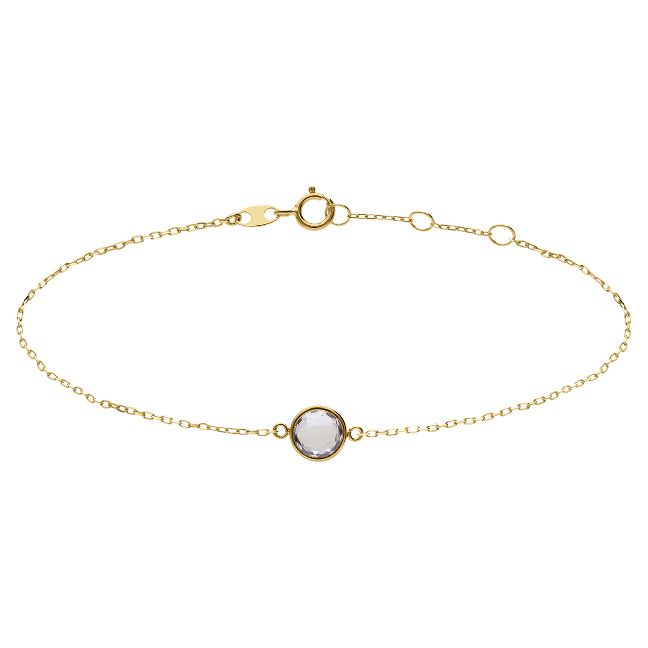 Armband aus 585 Gelbgold mit Geburtsstein-Anhänger, April