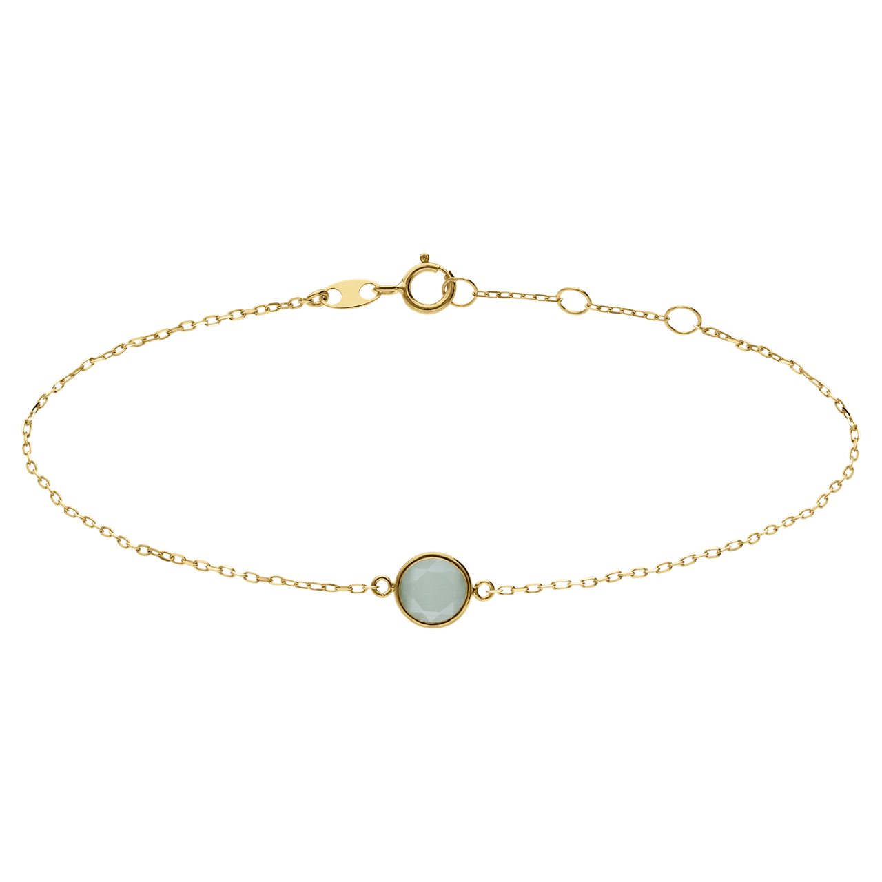 Armband aus 585 Gelbgold mit Geburtsstein-Anhänger, August