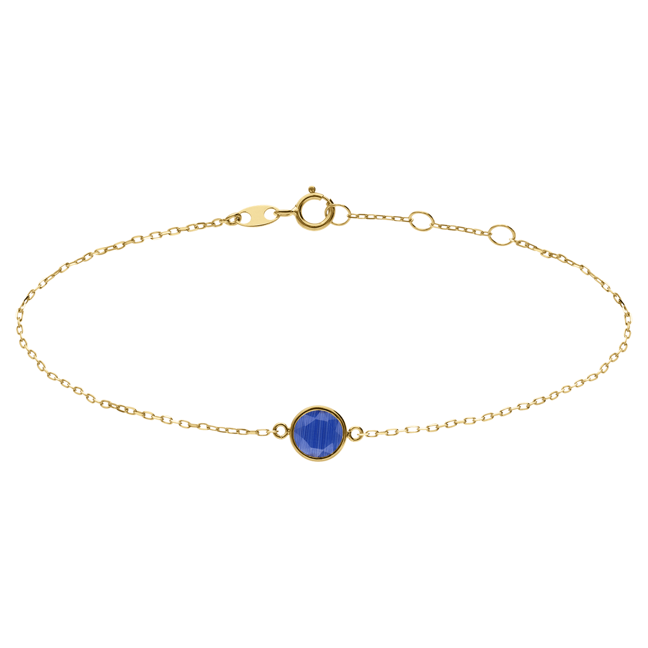 14 karaat geelgouden armband met geboortesteen hanger September