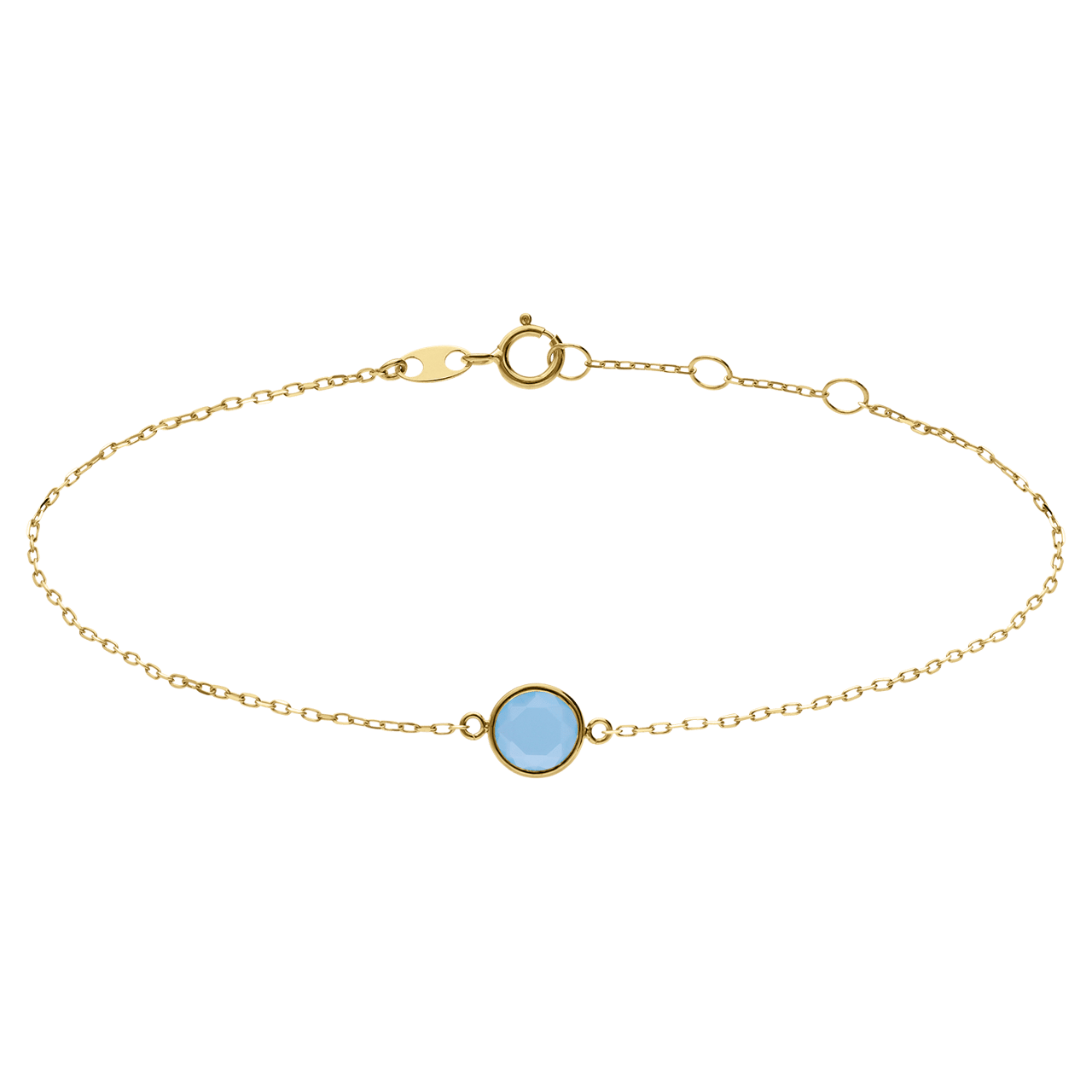 Armband aus 585 Gelbgold mit Geburtsstein-Anhänger, Dezember