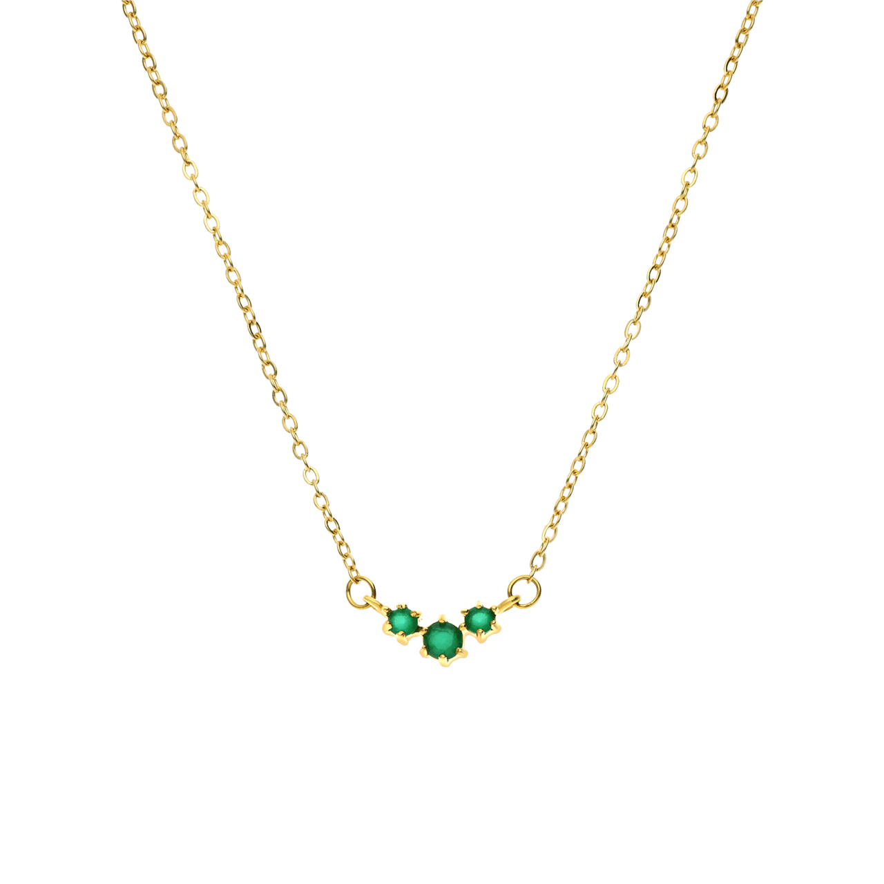 Stainless steel goldplated vintage ketting met turquoise voor dames