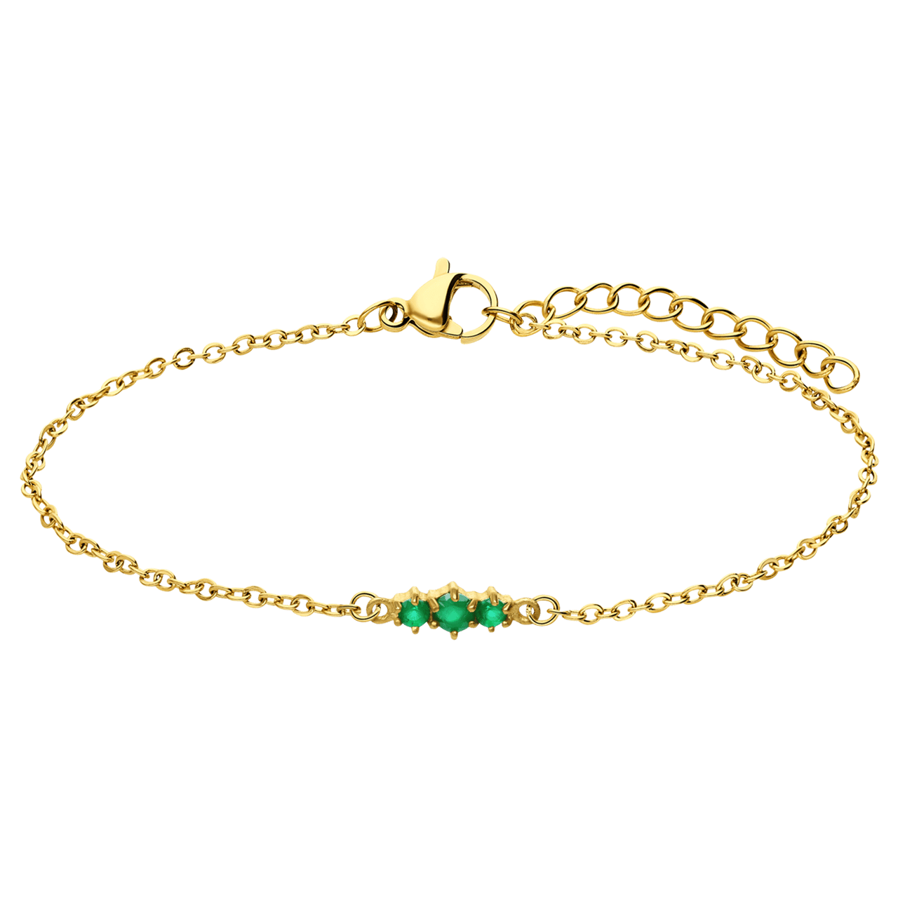 Stalen goldplated fantasiearmband voor dames