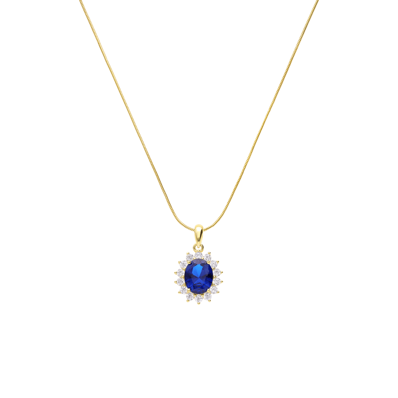 Zilveren goldplated ketting met hanger met zirkonia voor dames