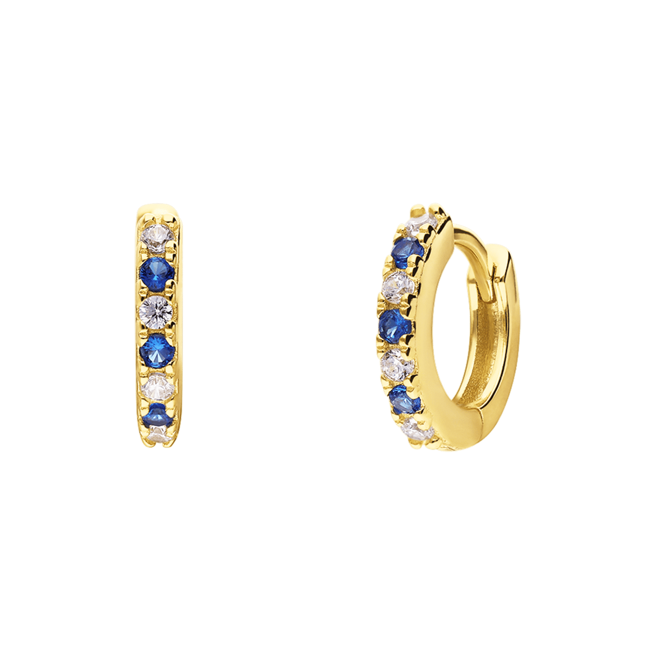 Zilveren goldplated oorringen met zirkonia voor dames