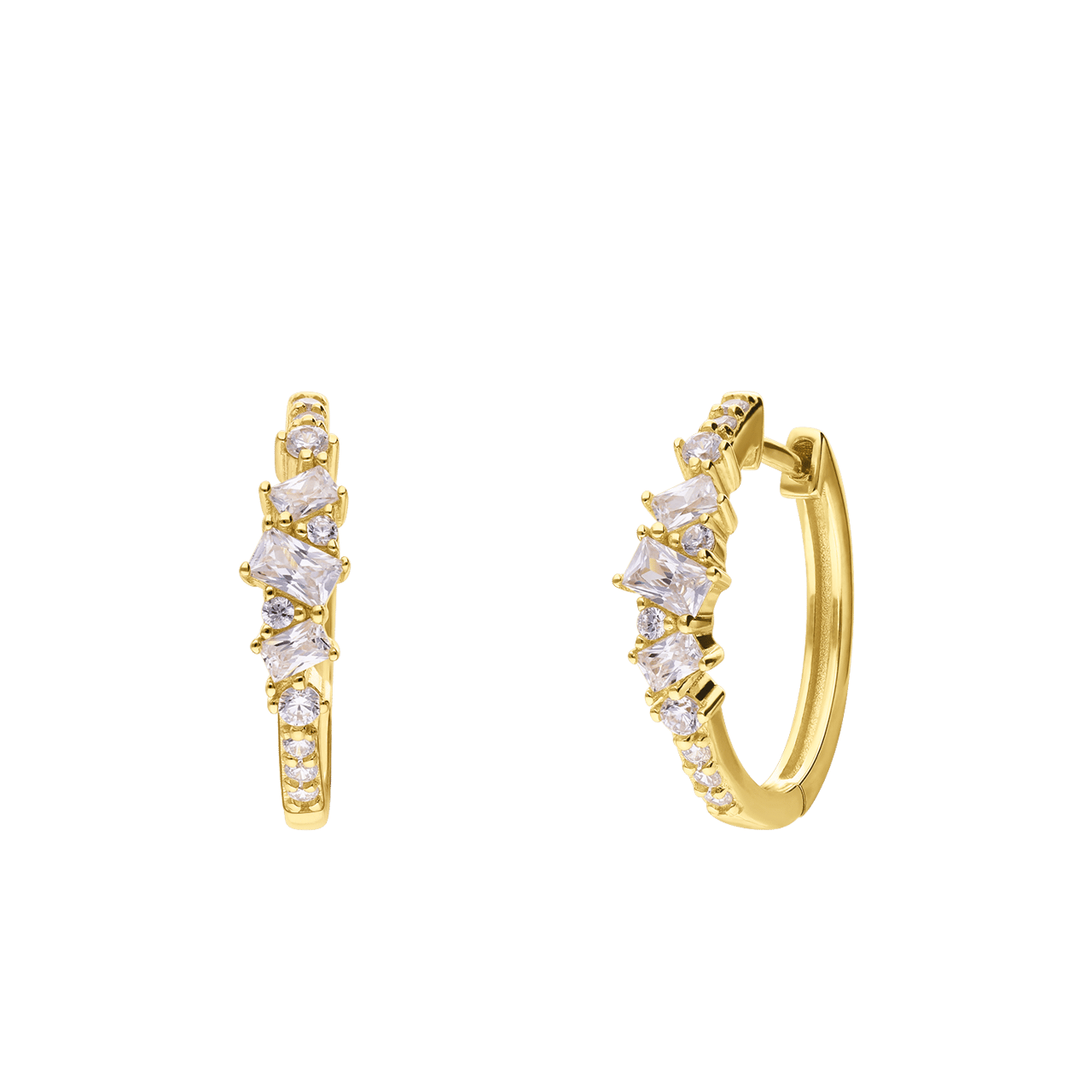 Zilveren goldplated oorringen met zirkonia voor dames