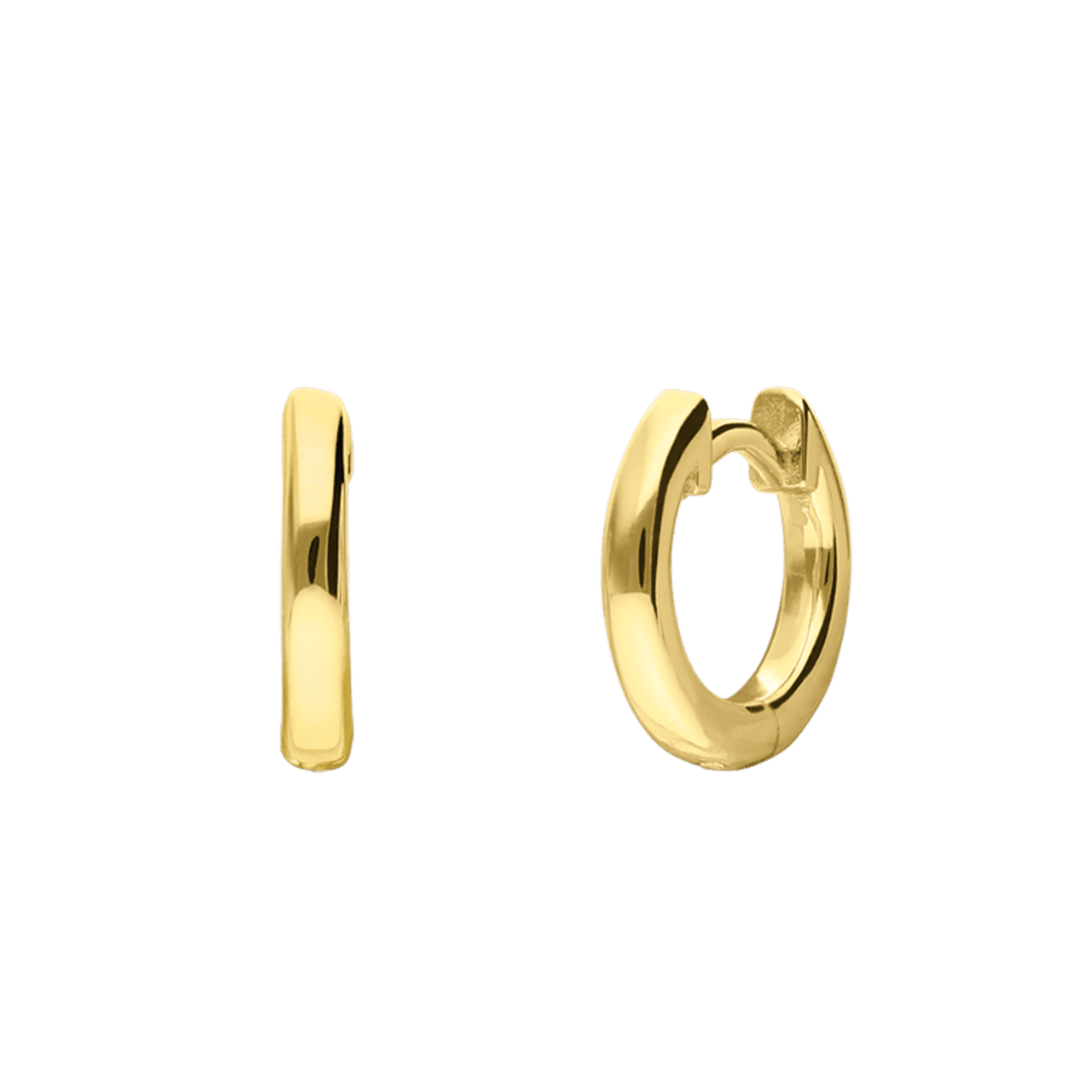 Zilveren goldplated oorringen 12mm