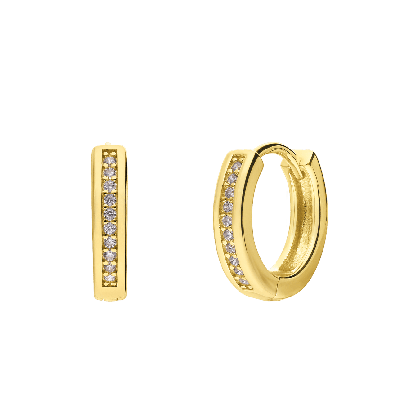 Zilveren goldplated oorringen met zirkonia voor dames