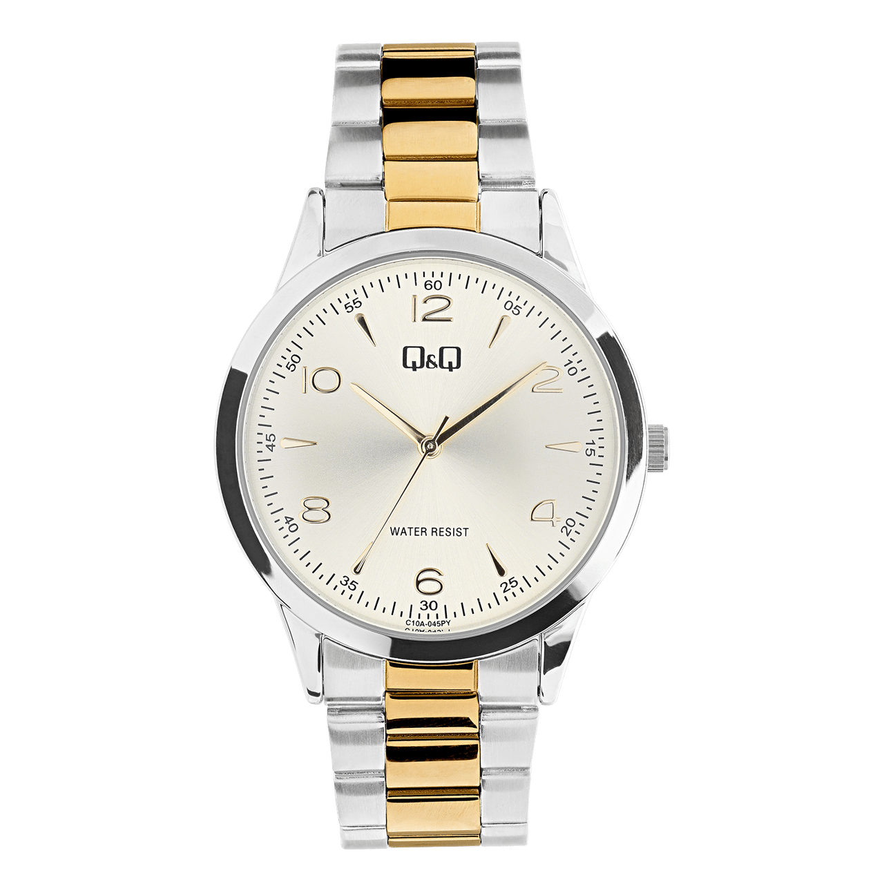 Q&Q Bicolor stalen herenhorloge C10A-045PY