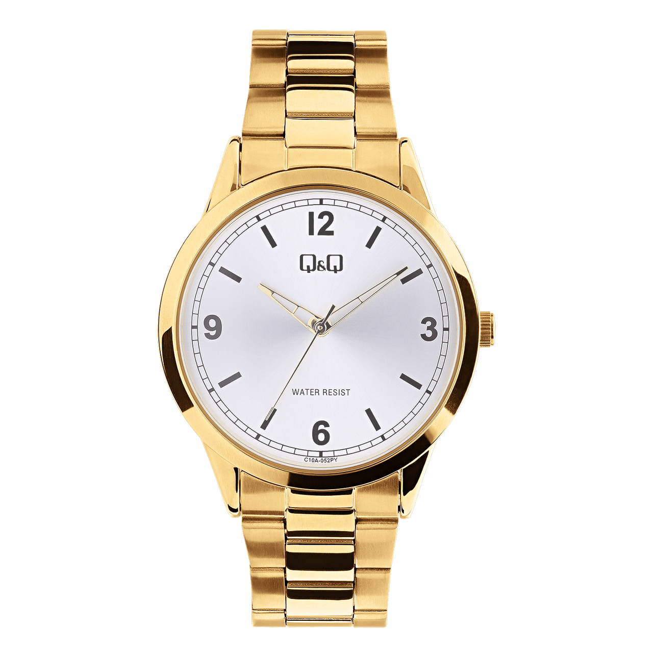 Q&Q goudkleurig stainless steel herenhorloge C10A-052PY