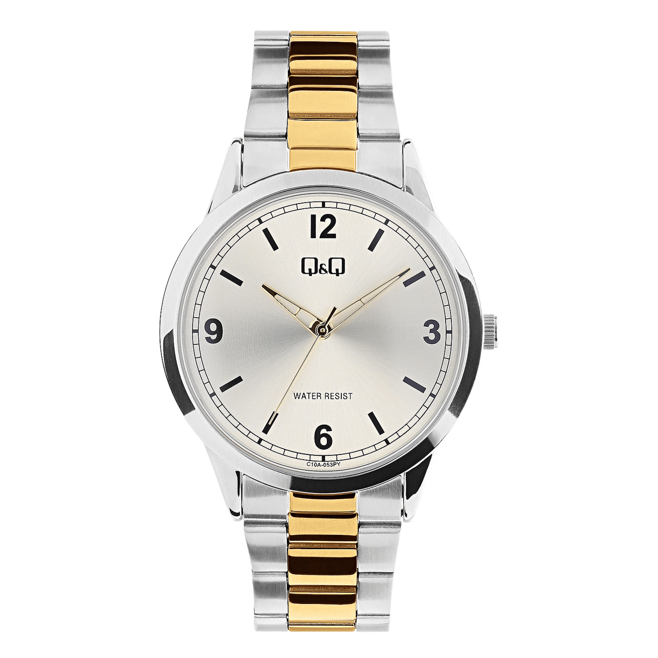 Q&Q Bicolor stalen herenhorloge C10A-053PY