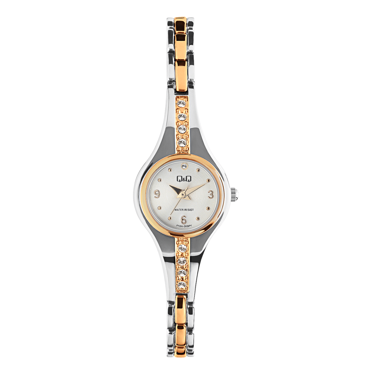 Q&Q Damenarmbanduhr aus zweifarbigem Edelstahl F13A-003PY