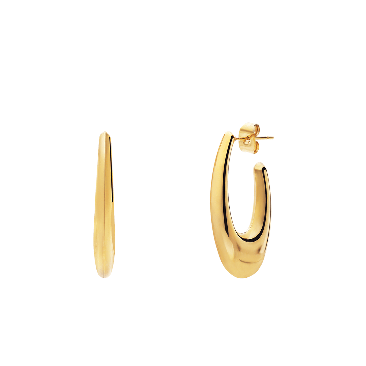 Ohrringe aus Edelstahl, vergoldet, oval