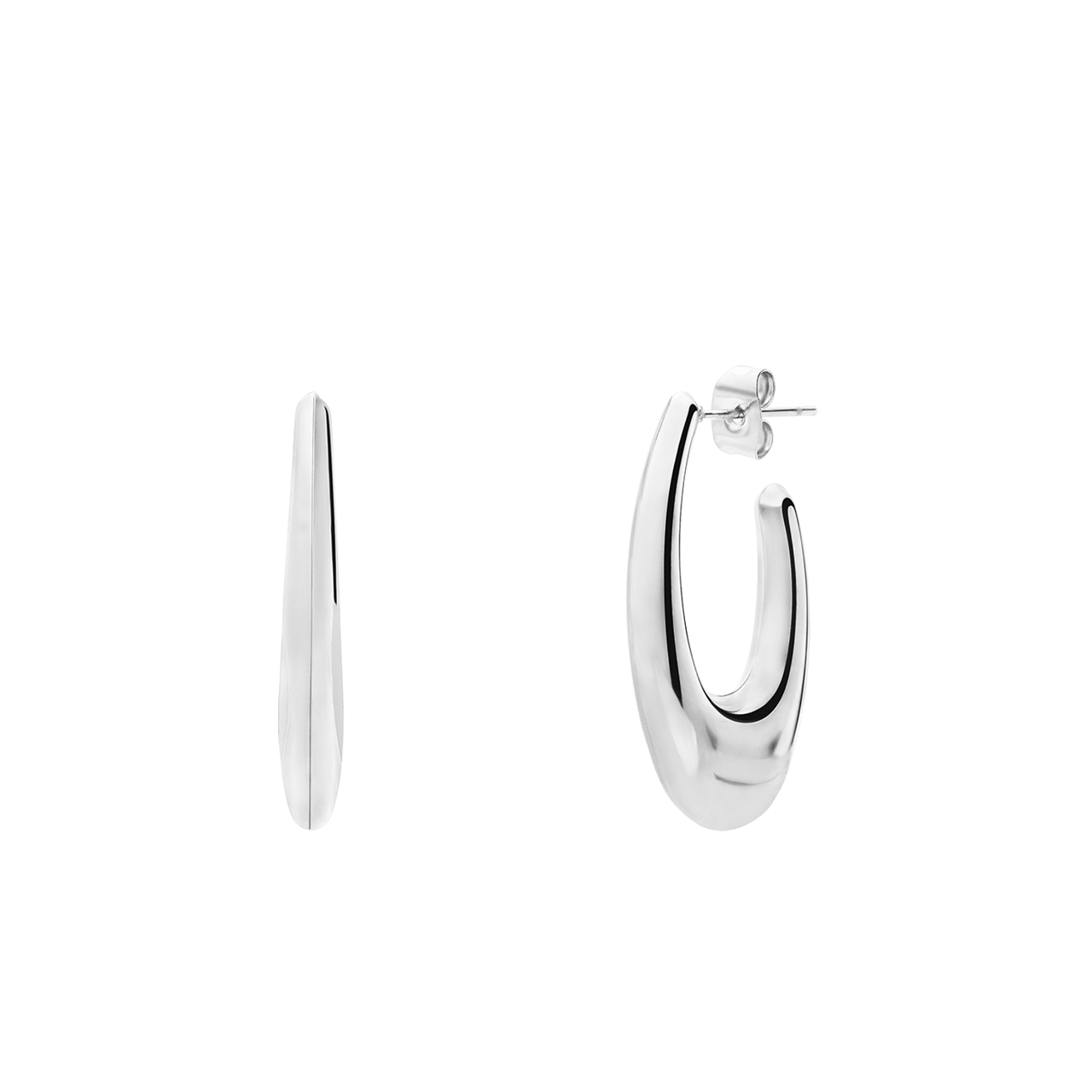 Ohrringe aus Edelstahl, oval