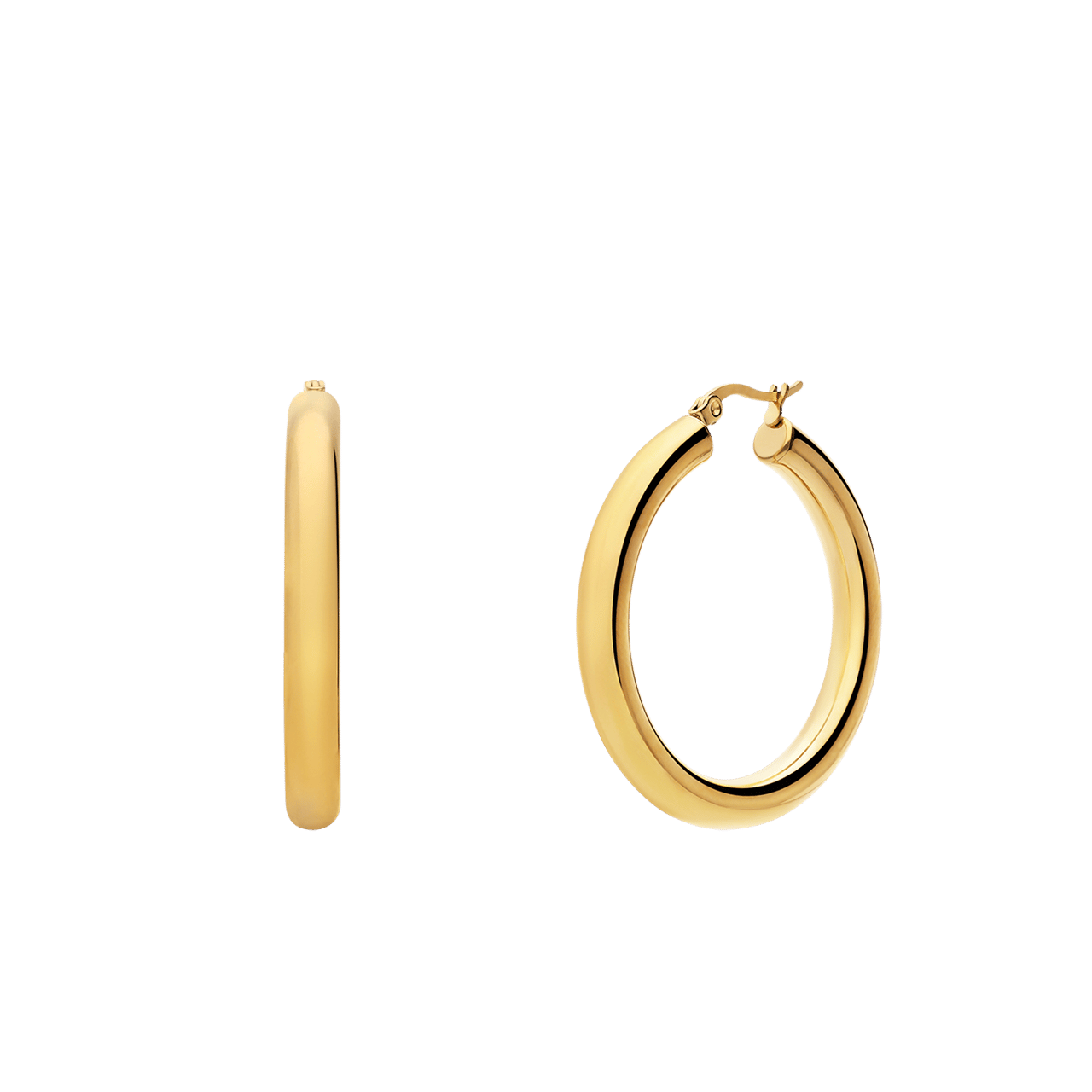 Camille stainless steel goldplated oorringen glad voor dames