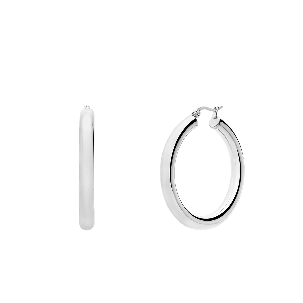 Camille stainless steel oorringen glad voor dames