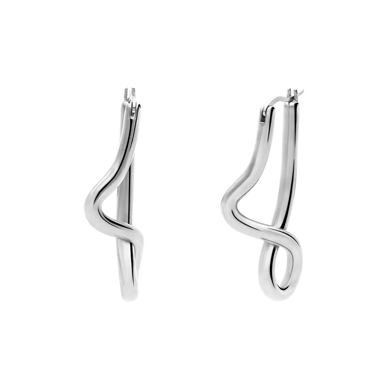 Camille stainless steel oorhangers asymmetrisch voor dames