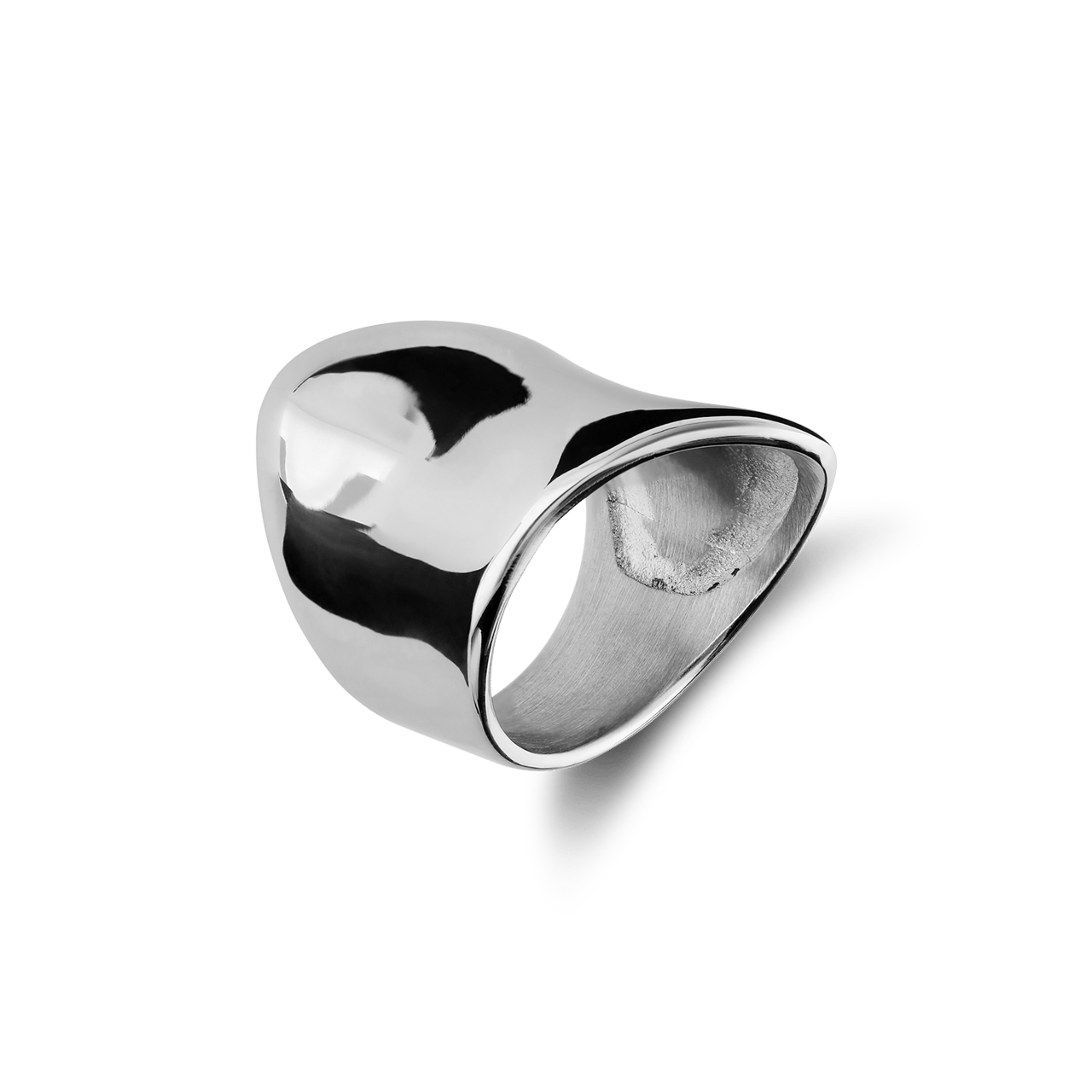 Asymmetrischer Ring aus Edelstahl