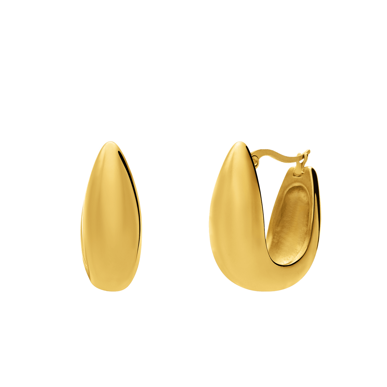 Camille stainless steel goldplated oorringen chunky voor dames