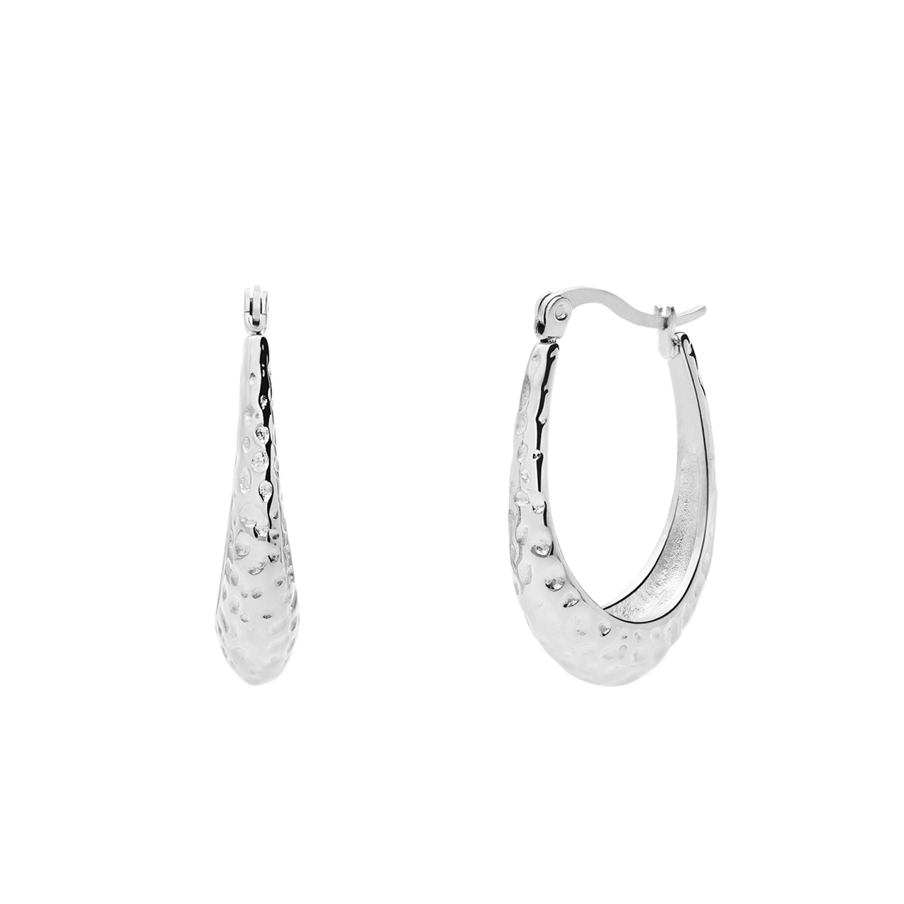 Camille stainless steel oorringen chunky bewerkt voor dames