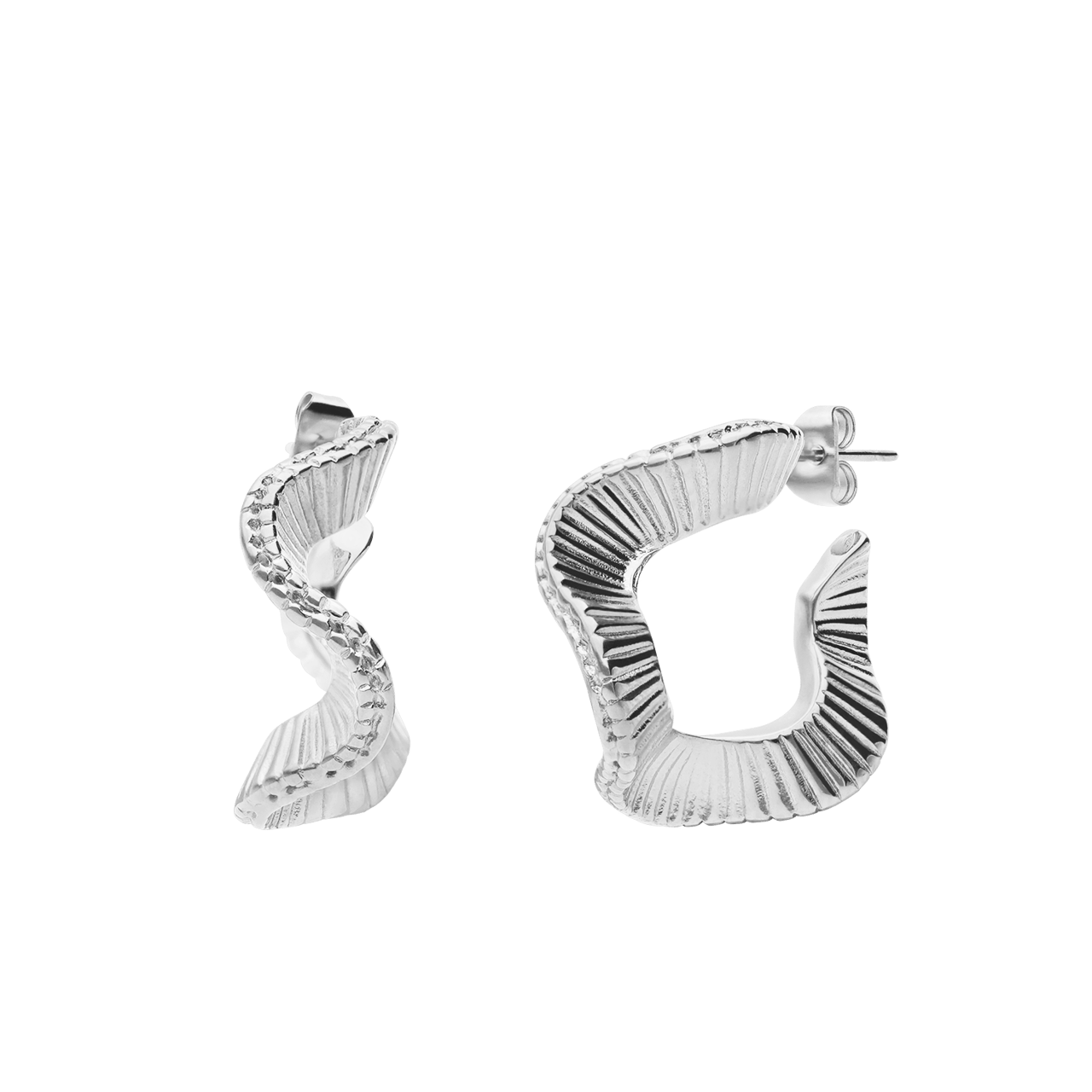 Stainless steel oorbellen plat met bewerking