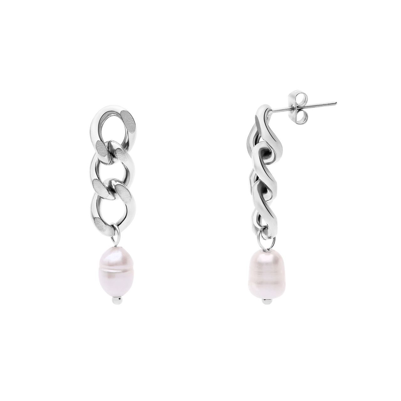 Camille stainless steel oorhangers gourmet met parel voor dames