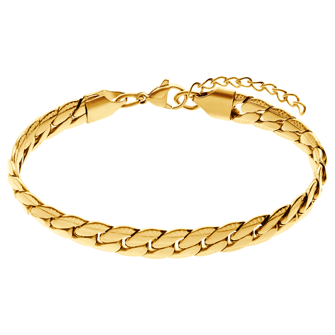 Stainless steel goldplated fantasiearmband voor dames