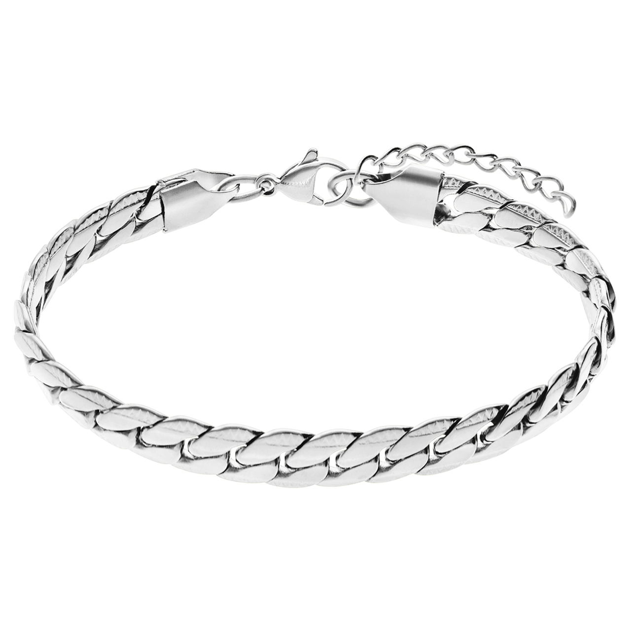 Stainless steel armband met gourmetschakel