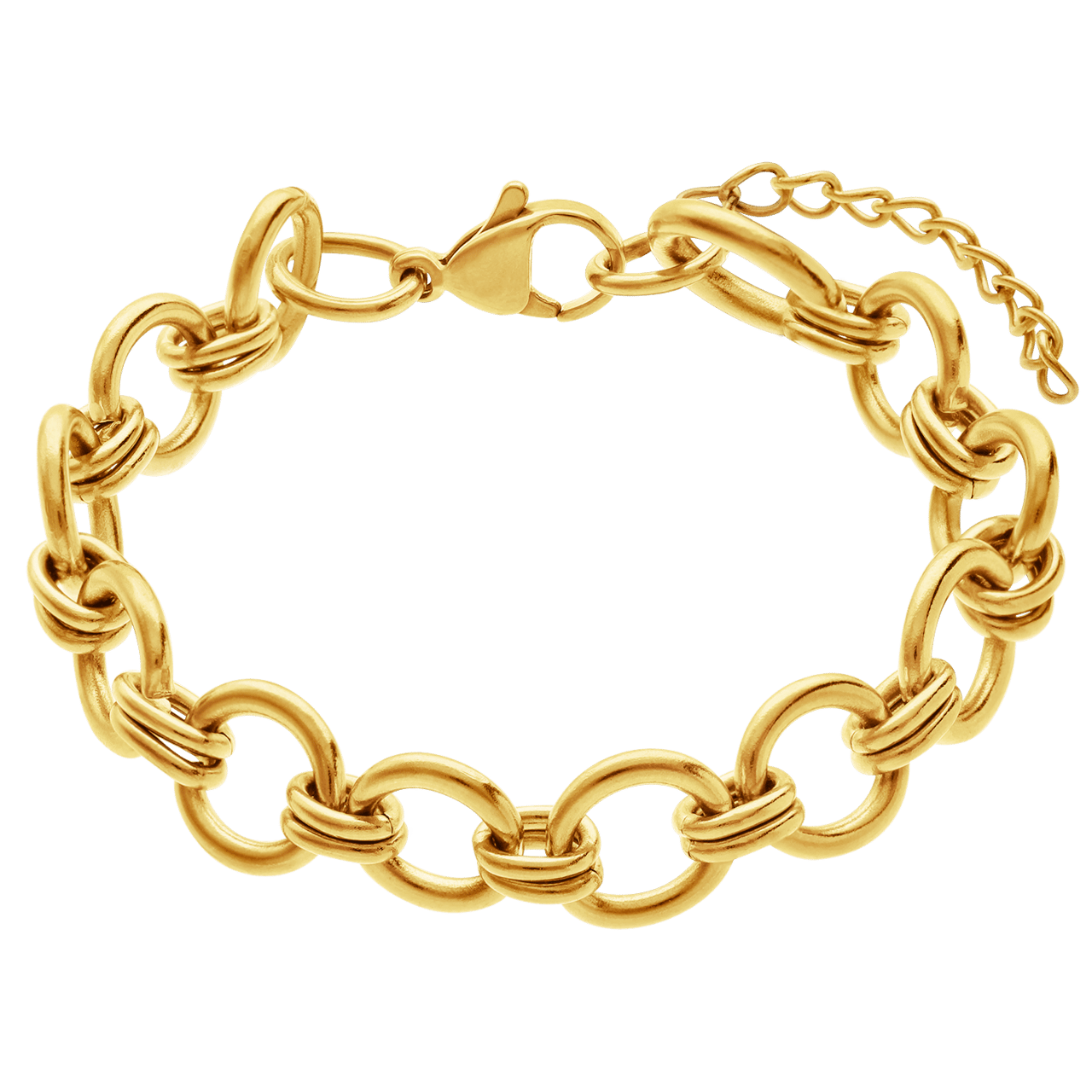 Stalen goldplated fantasiearmband voor dames