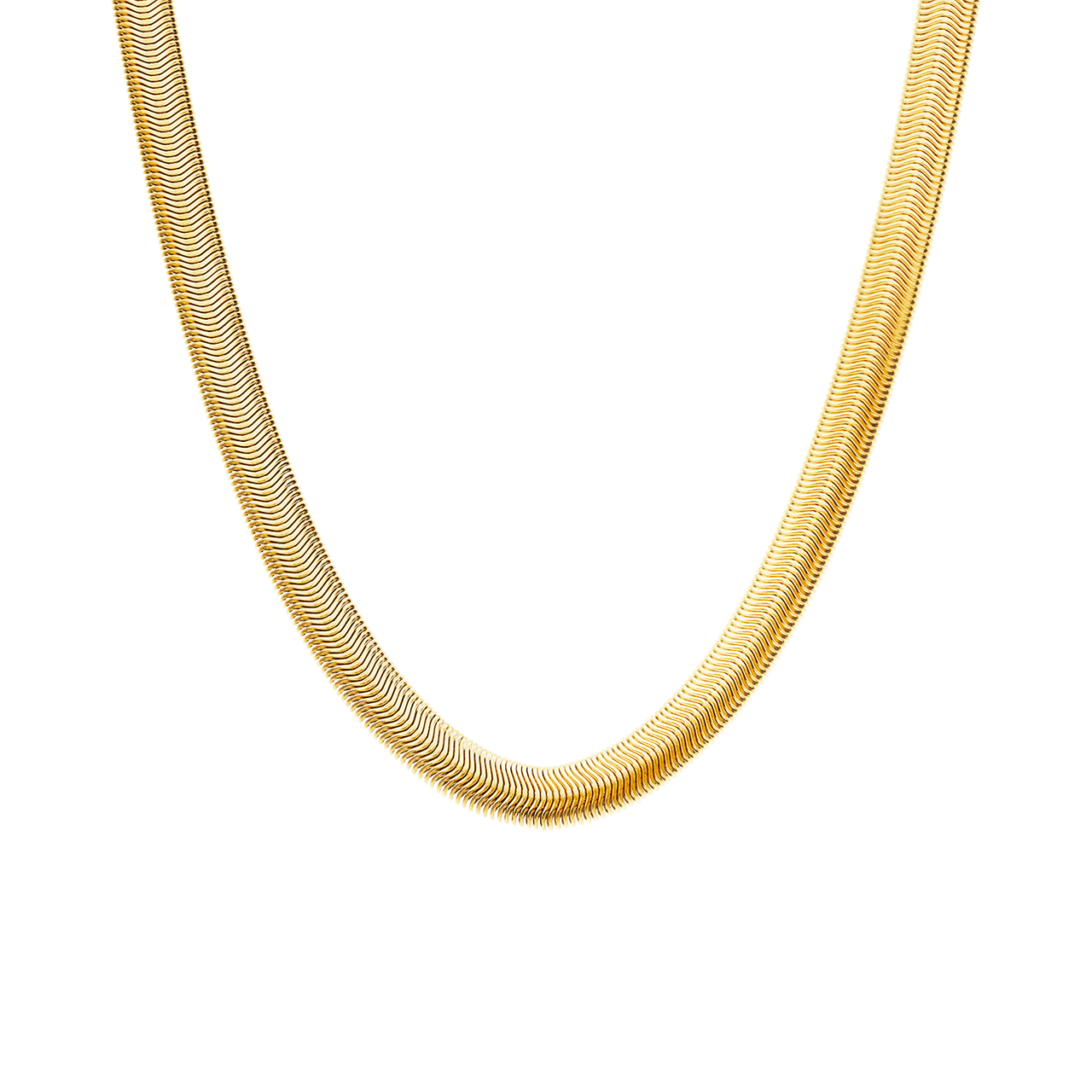Camille stainless steel goldplated ketting met platte schakel voor dames