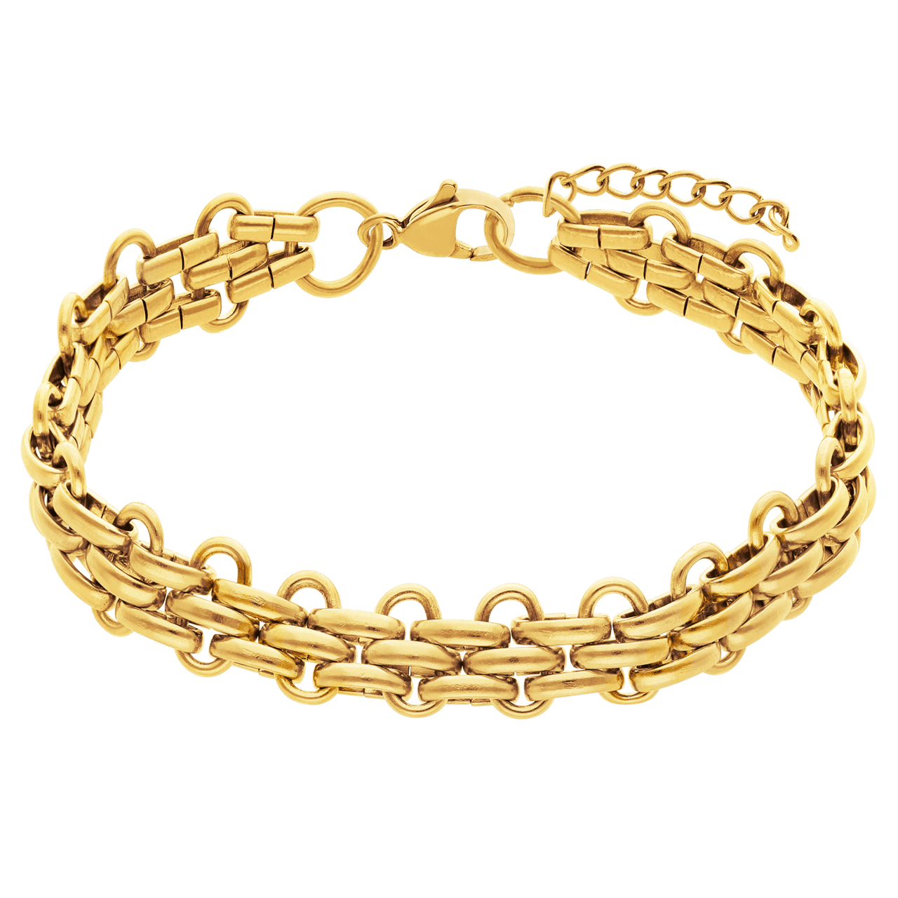 Stalen goldplated fantasiearmband voor dames