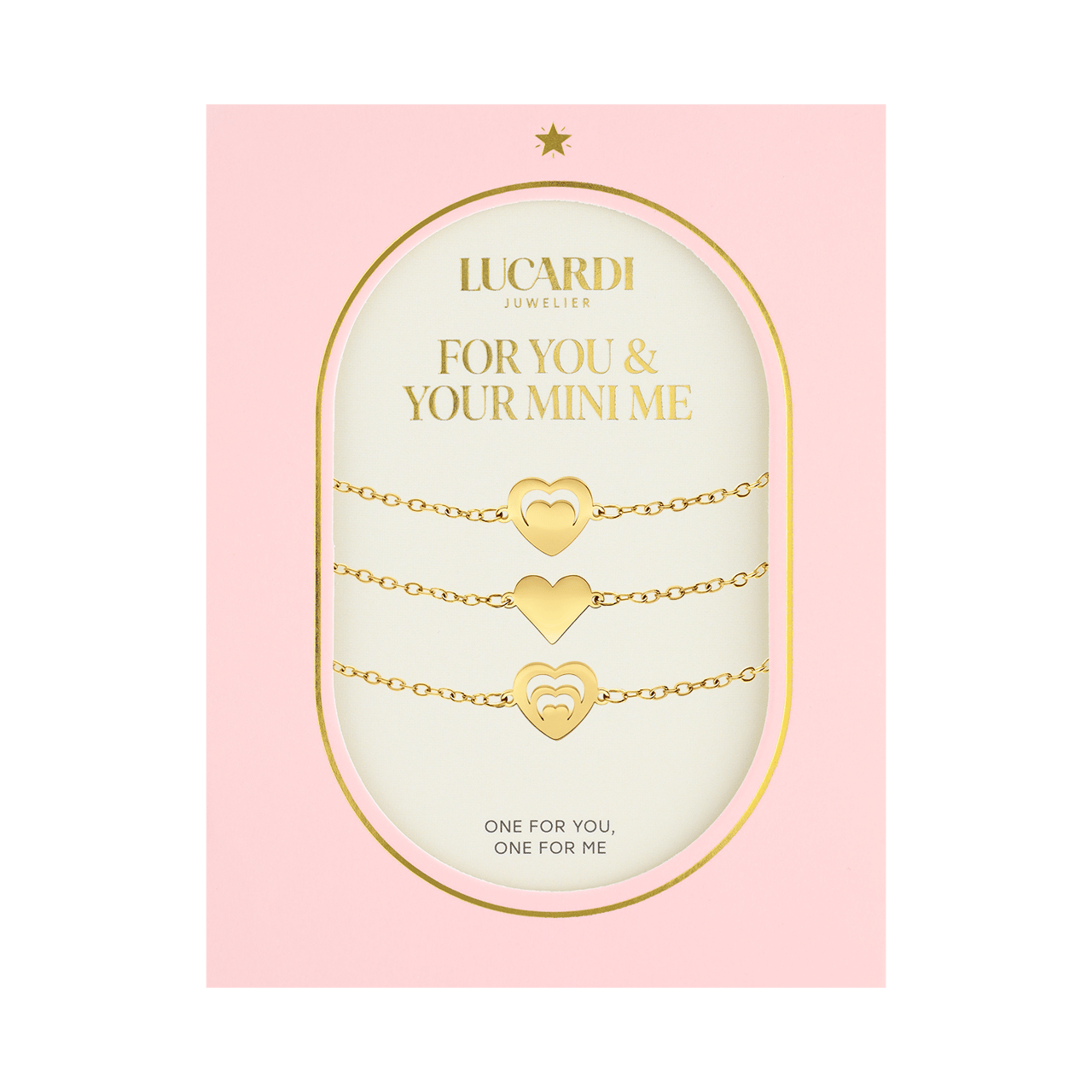 Stainless steel goldplated armbanden set hart voor dames