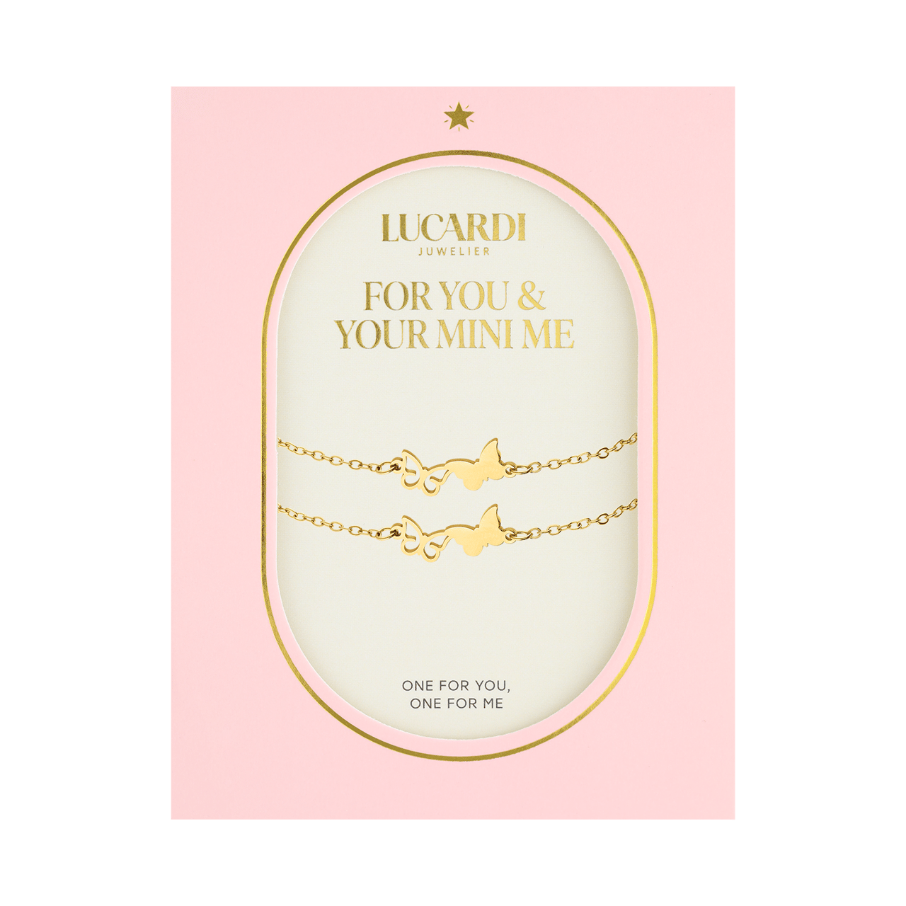 Stainless steel goldplated armbanden set met hanger voor dames