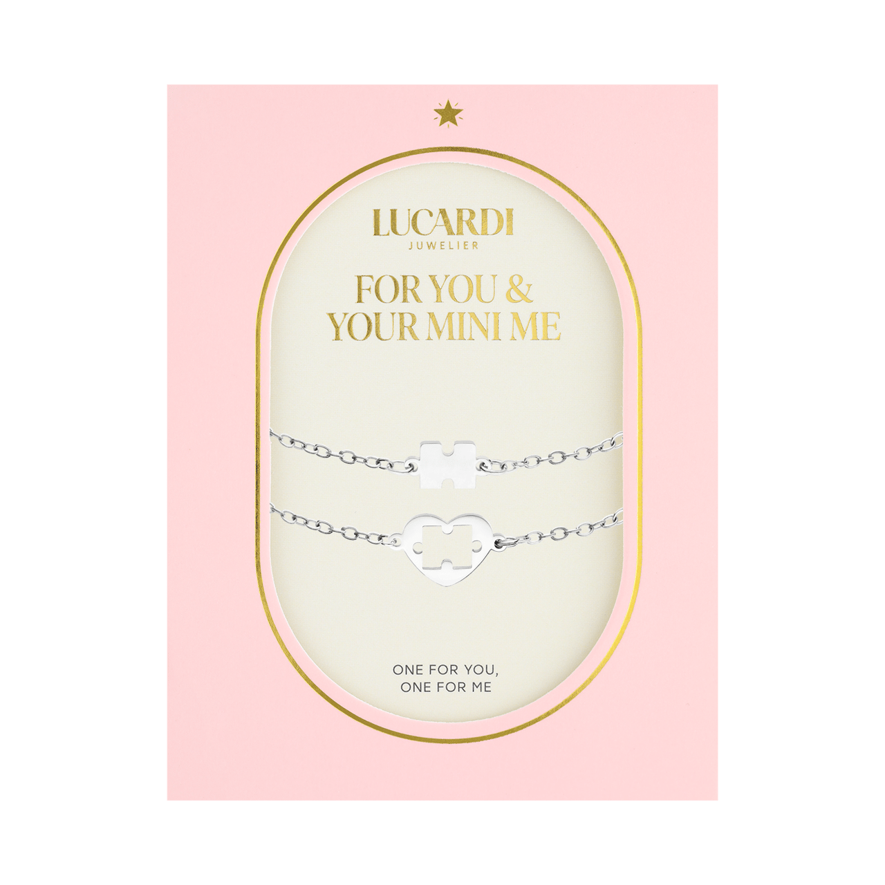 Stainless steel armbanden Moeder/Dochter open hart