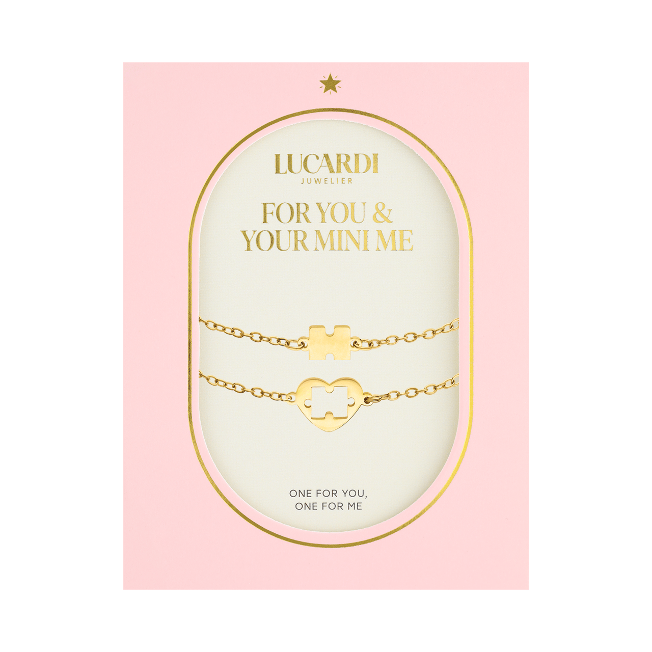 Stainless steel goldplated armbanden set met hanger voor dames