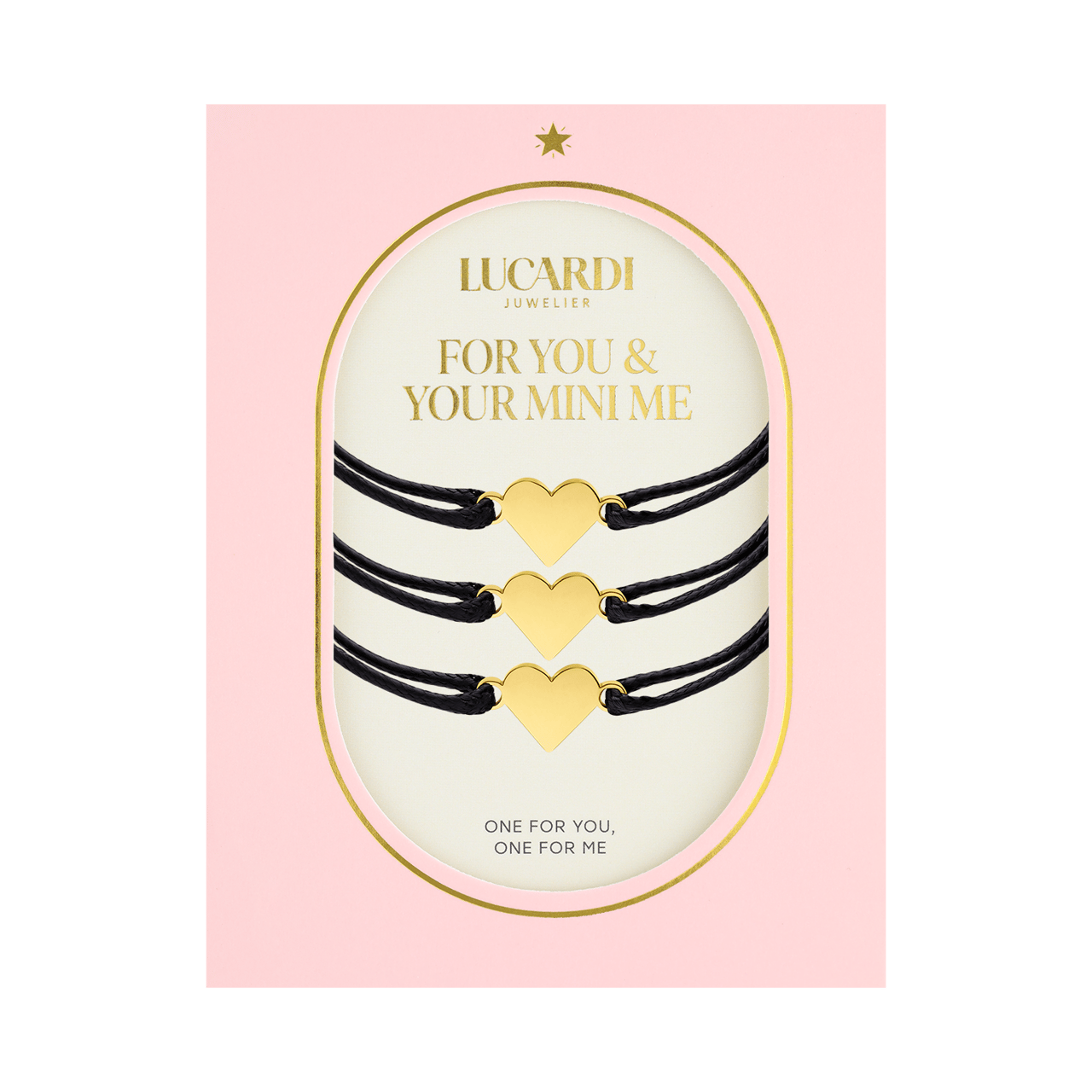 Stalen goldplated set koordarmbanden hart voor dames