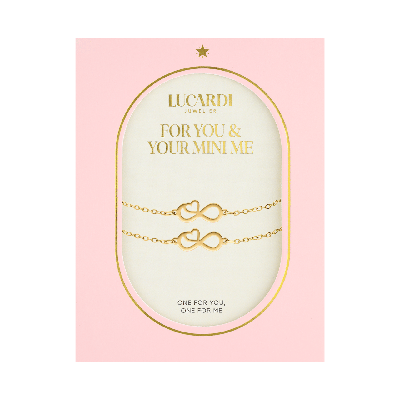 Stainless steel goldplated armbanden set hart voor dames