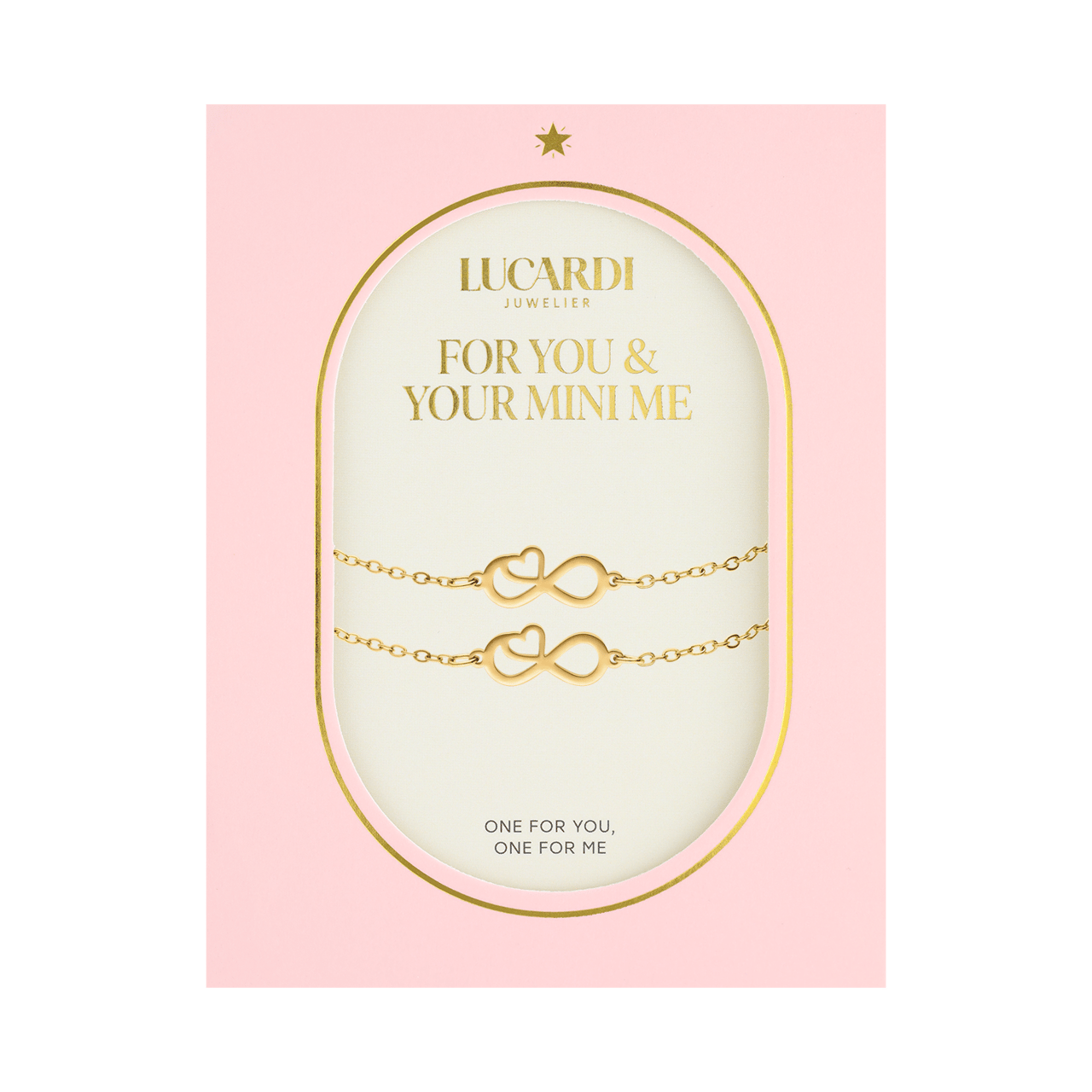 Stalen goldplated armbanden set hart voor dames