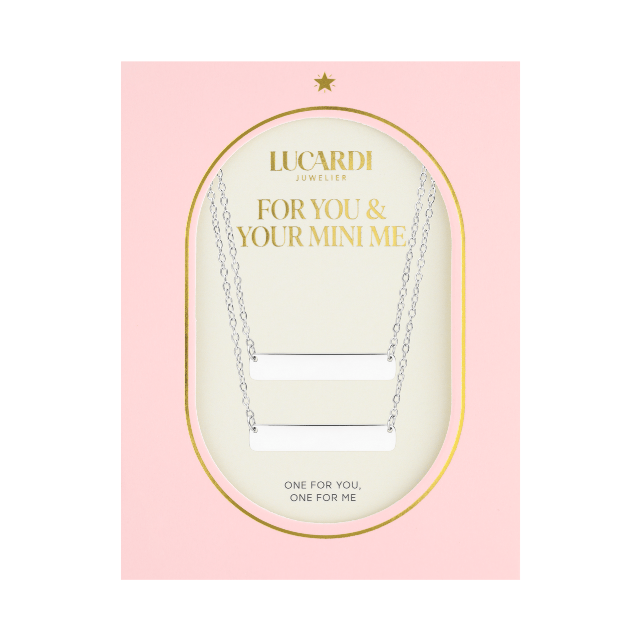 Stainless steel ketting Moeder/Dochter bar/bar