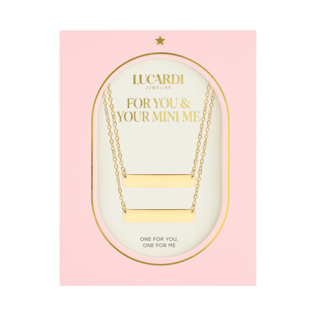 Stainless steel goldplated ketting Moeder/Dochter bar/bar