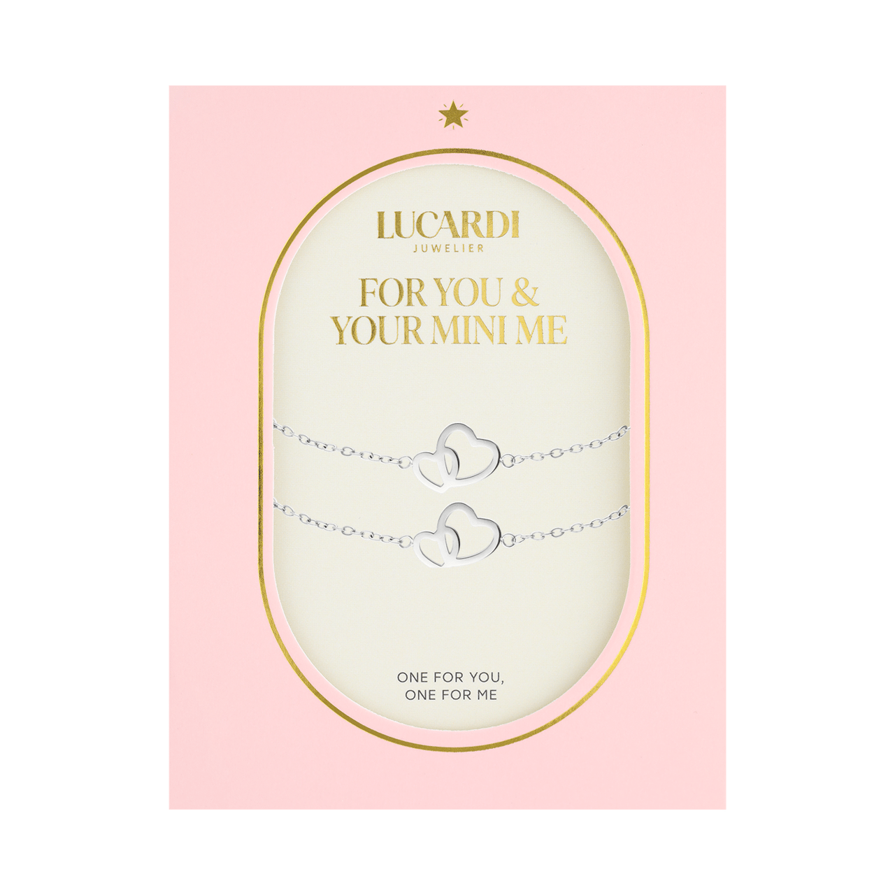 Stainless steel armbanden Moeder/Dochter hart/hart