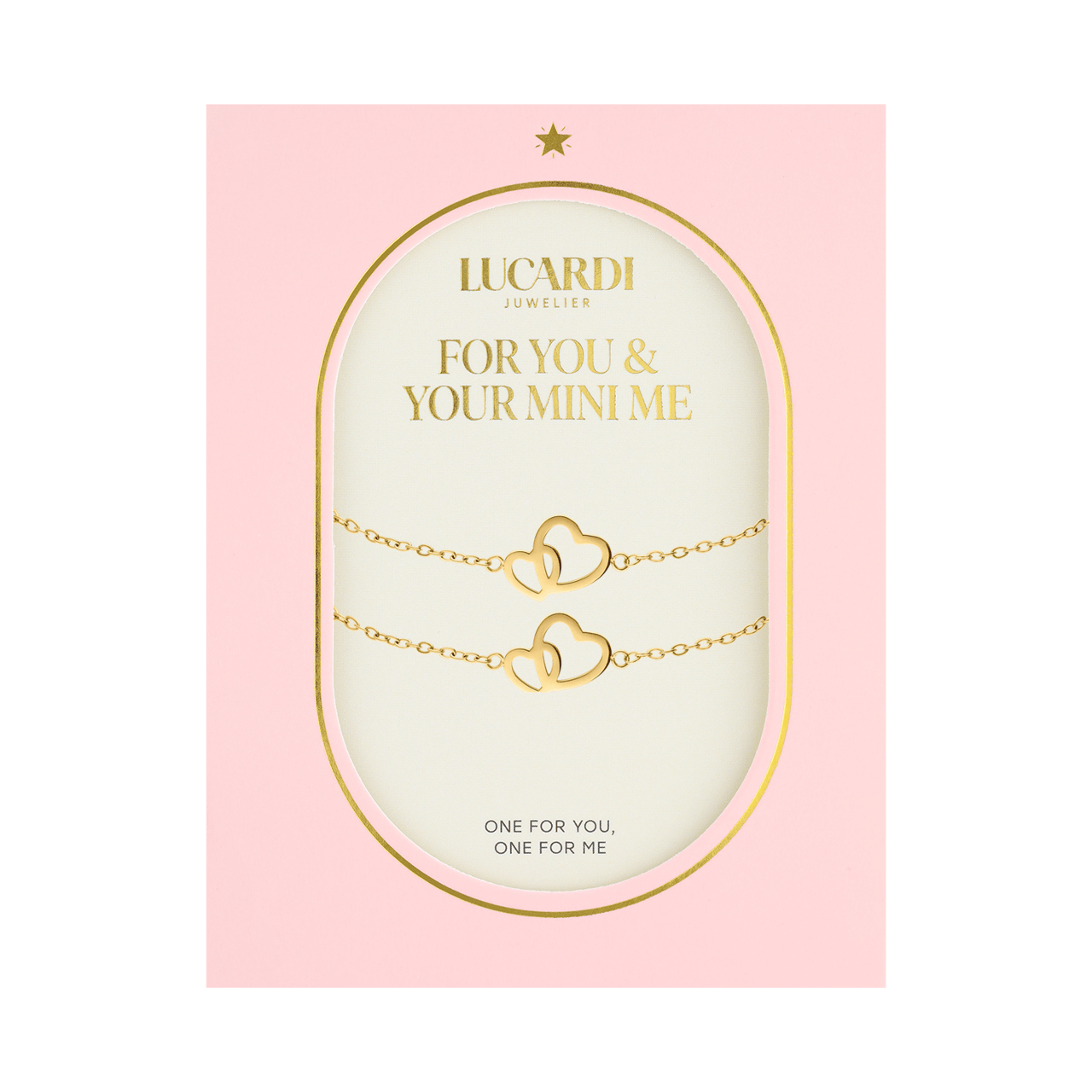 Stainless steel goldplated armbanden set hart voor dames