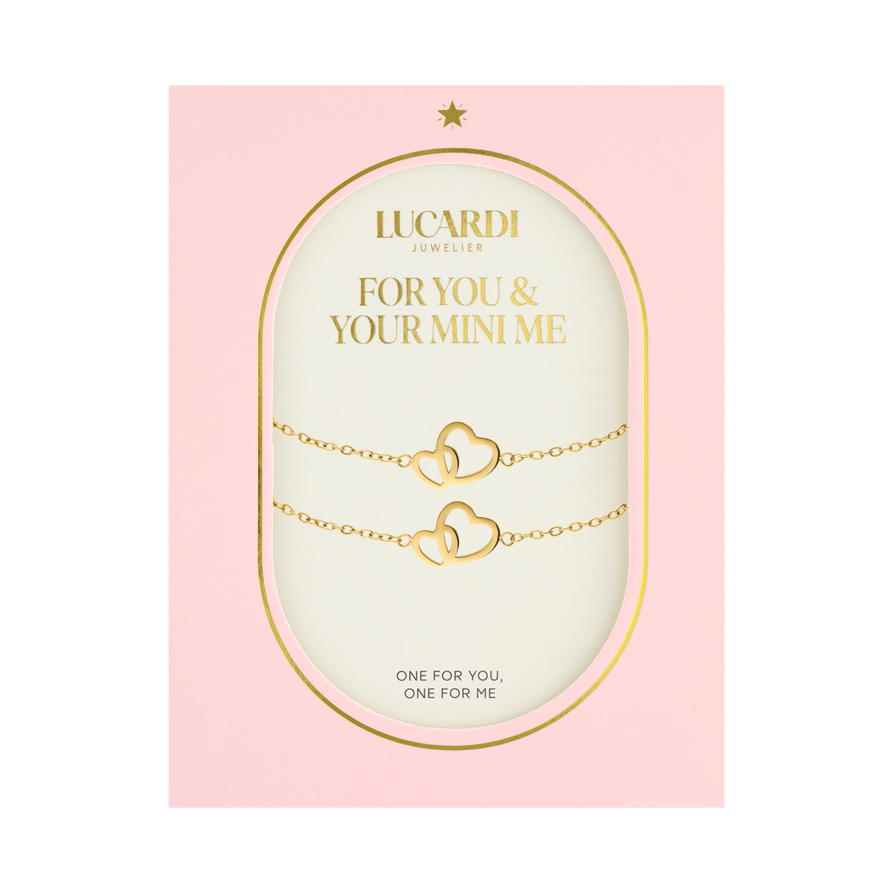 Stalen goldplated armbanden set hart voor dames
