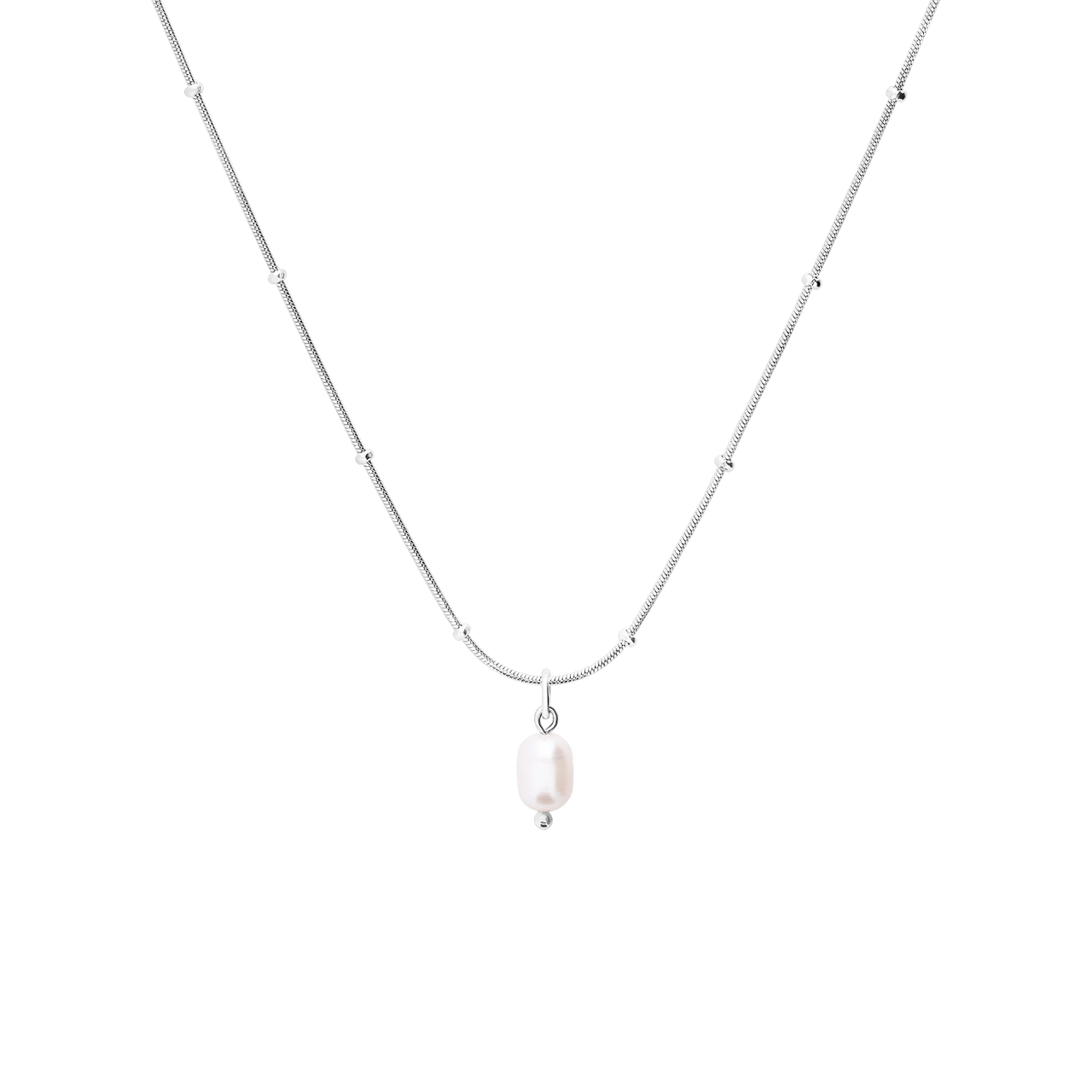 Halskette aus Edelstahl mit Perle