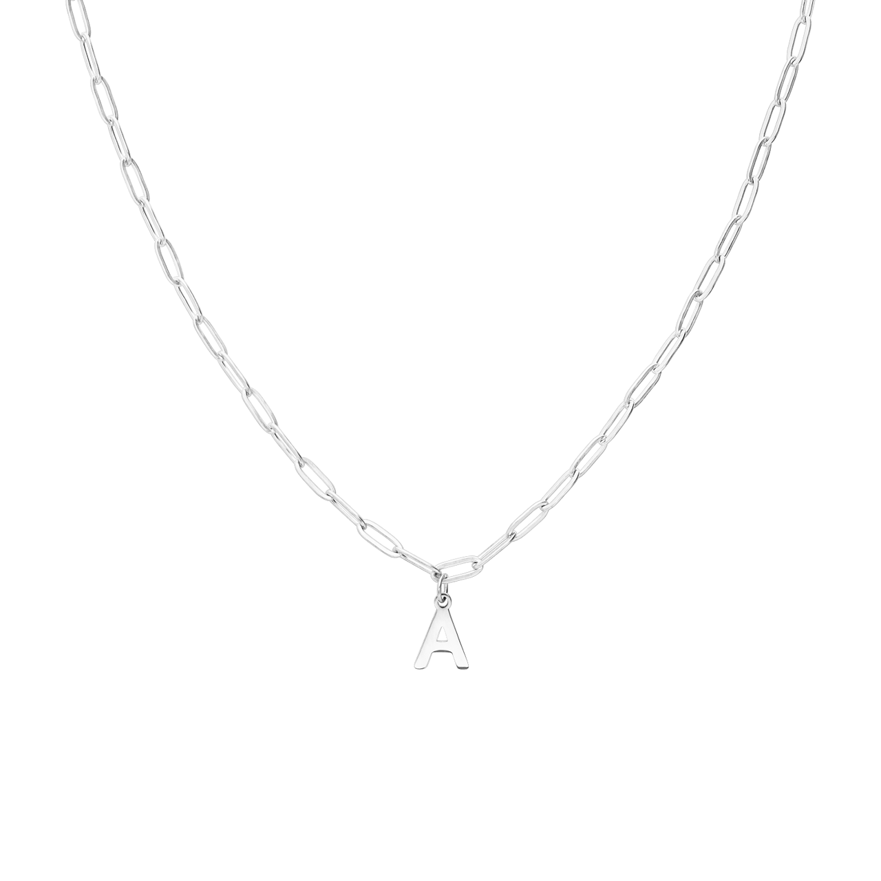 Stainless steel ketting closed forever met letter A